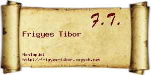 Frigyes Tibor névjegykártya